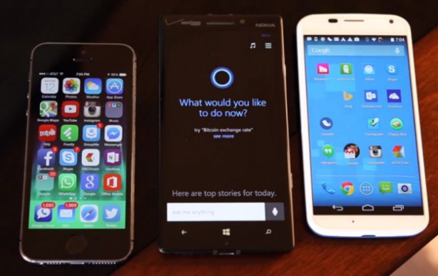 Siri Cortana Google now iPhone