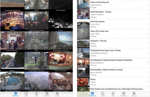 IP Camera Viewer: le webcam del mondo visionabili dal tuo iPad