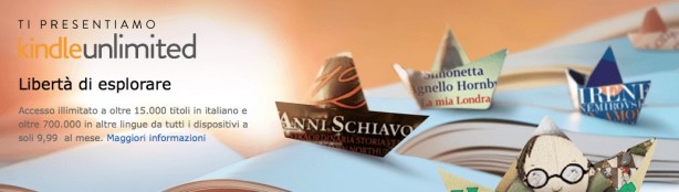 Kindle Unlimited arriva anche in Italia: 700.000 libri a 9,99€ al mese