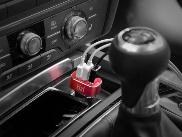Caricabatterie da auto “tizi Turbolader 3x Mega di equinux” con tre porte USB