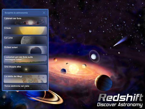 Il sistema solare e la nostra galassia sul tuo iPad grazie a Redshift Discover Astronomy