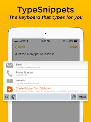 TypeSnippets: la tastiera per iPad che permette di scrivere intere frasi con un solo clic