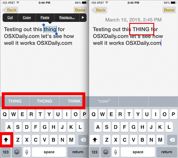 Come sfruttare QuickType per gestire maiuscole e minuscole