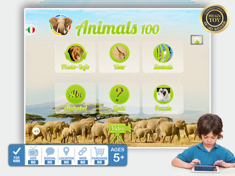 Animals 100: premiata app per imparare a conoscere gli animali e non solo