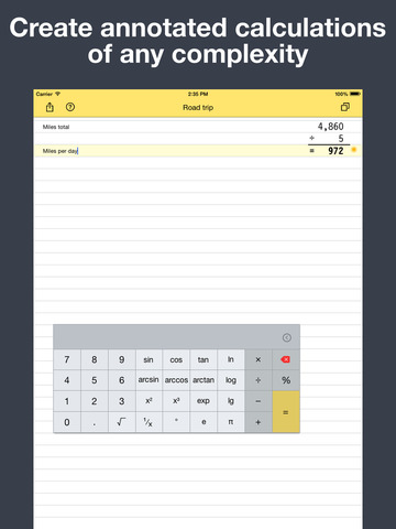 Scalar: calcolatrice per iPad con appunti personalizzati