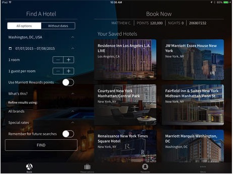 Su iPad l’app ufficiale dei Marriott Hotels