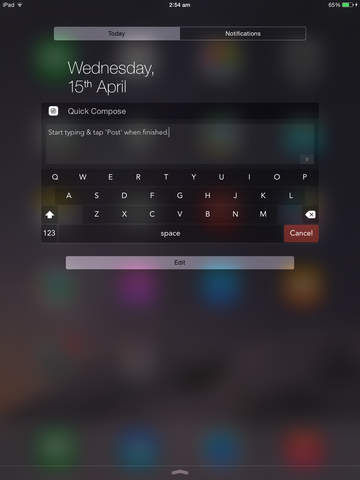 Quick Compose, il widget “social” per iPad