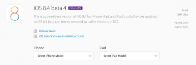 iOS 8.4 beta 4 disponibile per il download