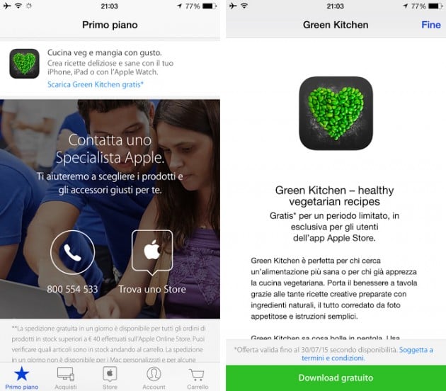 Scaricare gratis Green Kitchen con l’app ufficiale Apple Store