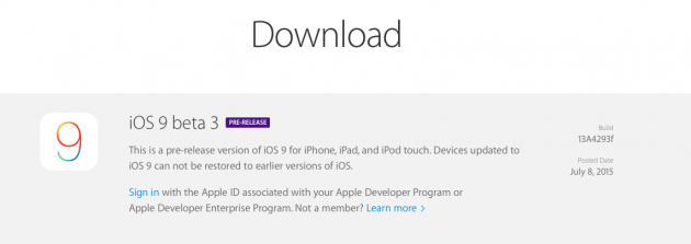 Disponibile iOS 9 beta 3 per iPad!