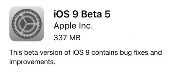 Apple rilascia iOS 9 beta 5