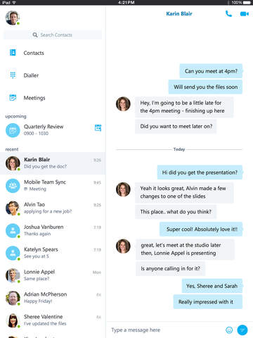 Disponibile Skype for Business per iPad