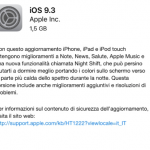 Apple rilascia iOS 9.3 per tutti gli utenti!