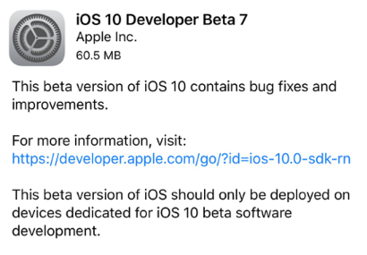 Disponibile iOS 10 beta 7 per iPad, iPhone e iPod touch!