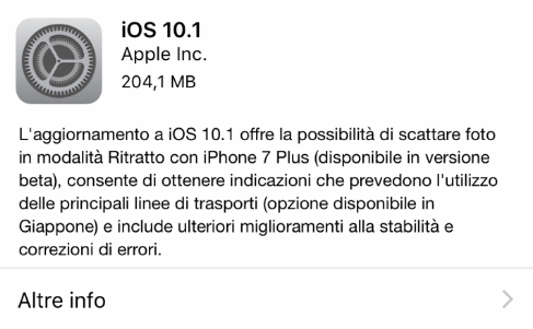Disponibile iOS 10.1 per tutti gli utenti!