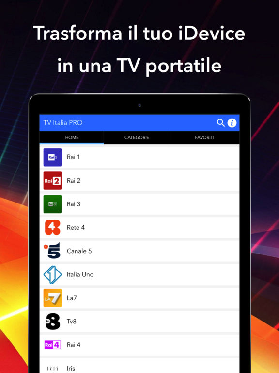 TV Italia PRO!, l’app per guardare i canali italiani su iPad
