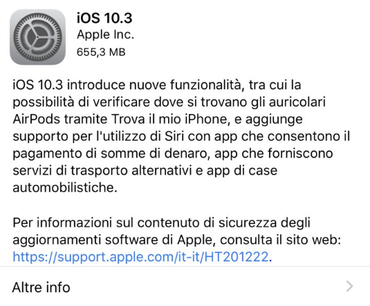 Disponibile iOS 10.3 per tutti gli utenti!