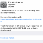 Disponibile iOS 10.3.2 beta 4 per iPad