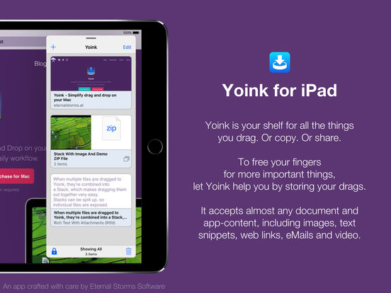 Yoink: famosa app drag-and-drop arriva su iOS