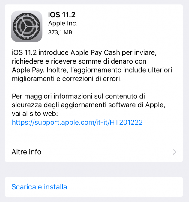 Apple rilascia iOS 11.2 per tutti gli iPhone, iPad e iPod touch!