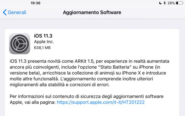 Apple rilascia ufficialmente iOS 11.3 per iPad