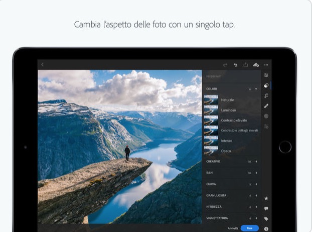 Adobe Lightroom aggiornato per iPad Pro 2018 e nuova Apple Pencil