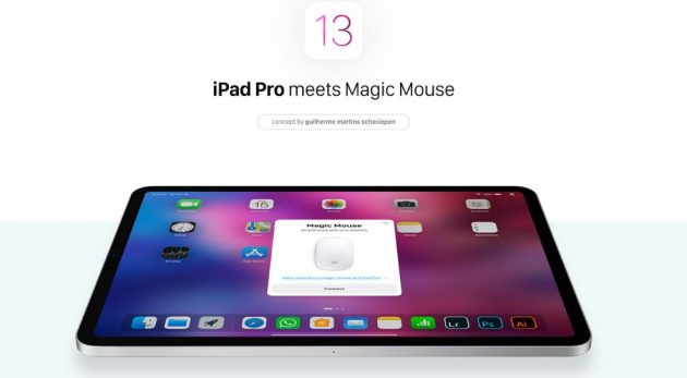 Concept iOS 13: supporto per mouse e un multitasking migliorato su iPad