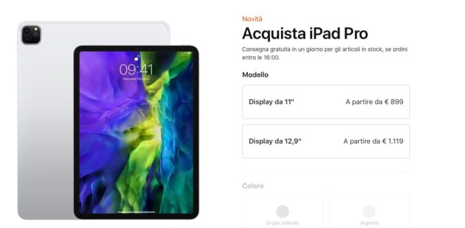 iPad Pro 2020, ecco i prezzi dei singoli modelli