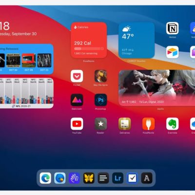 Un concept immagina i widget nella homescreen di iPadOS