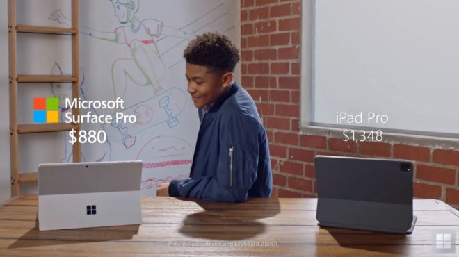 Microsoft continua la sua campagna pubblicitaria contro iPad Pro