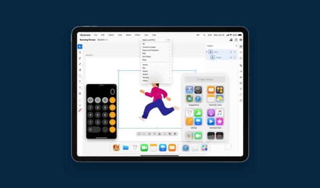 Concept immagina iPadOS 15 con un menù in stile macOS
