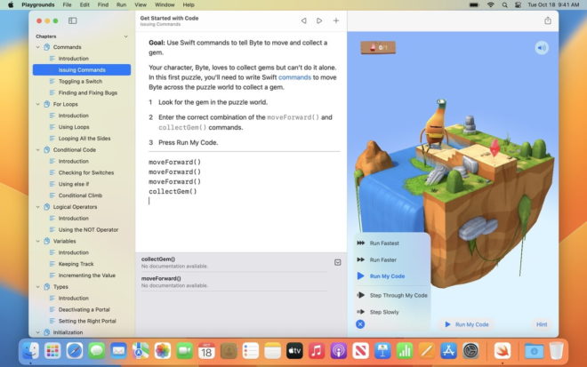 Apple rilascia Swift Playgrounds 4.2