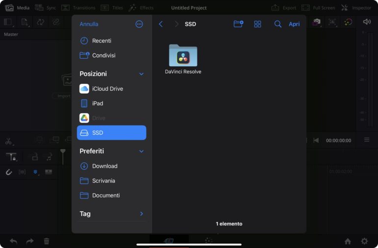 ssd davinci resolve ipad