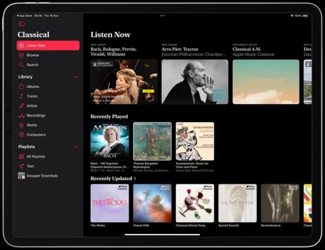 Apple Music Classical arriva su iPad