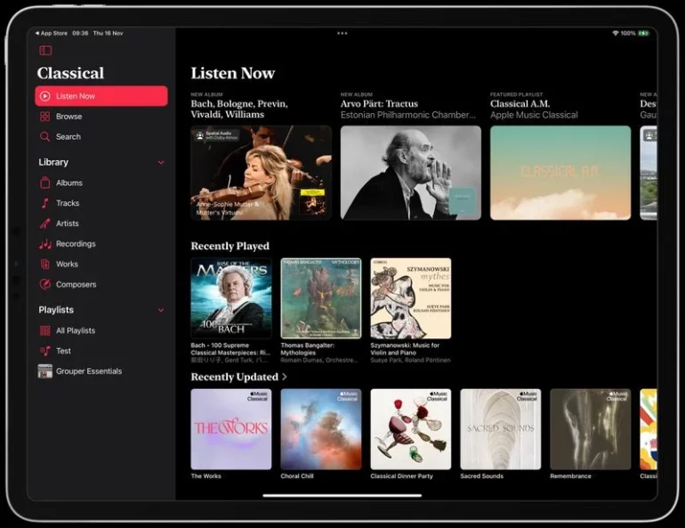 apple music classical ipad