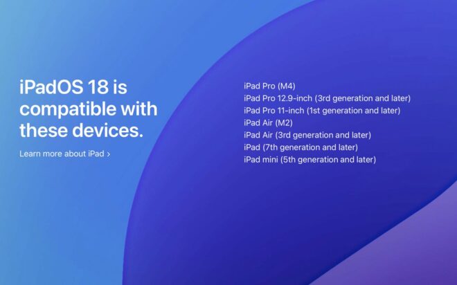 iPadOS 18, tutti gli iPad compatibili con il nuovo aggiornamento